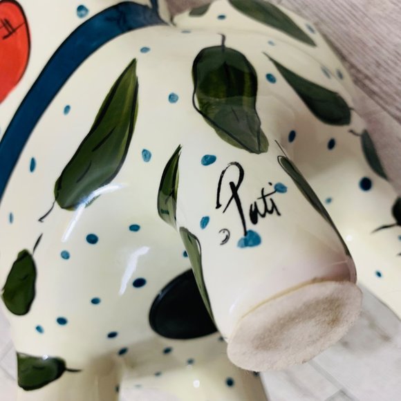 VTG Ganz Kitchy Gardner Bank Cherry Tomato Chair Ottoman Signed Farmhouse Decor - Picture 10 of 16